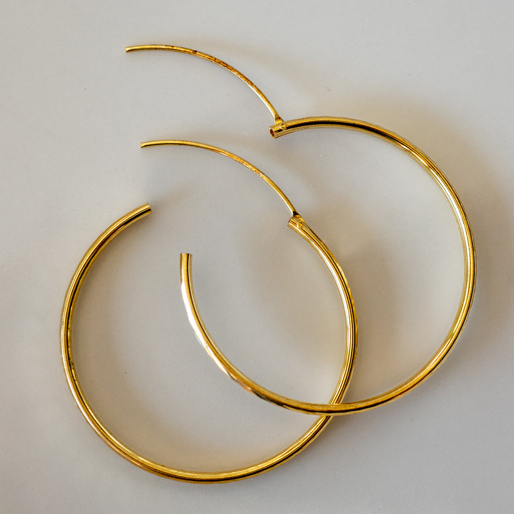 Classic Gold Large Hoop Earrings — 316 Stainless Steel - Earrings