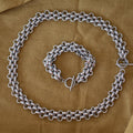 Classic OT Buckle Necklace & Matching Bracelet Set — 316L Stainless Steel - Necklace Combo