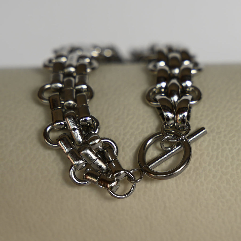 Classic OT Buckle Necklace & Matching Bracelet Set, 316L Stainless Steel - Necklace Combo