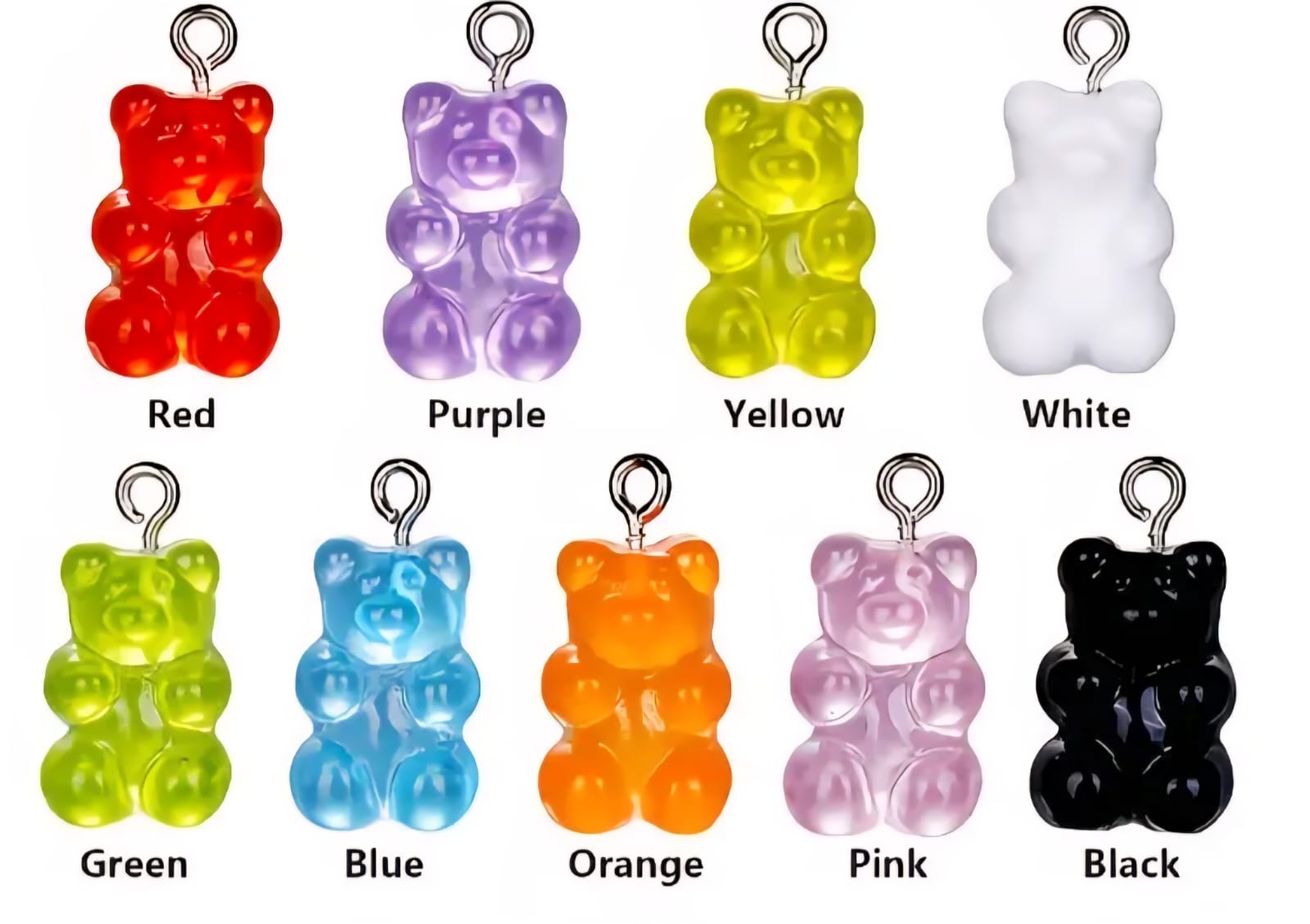 Colorful Jelly Teddy Charm