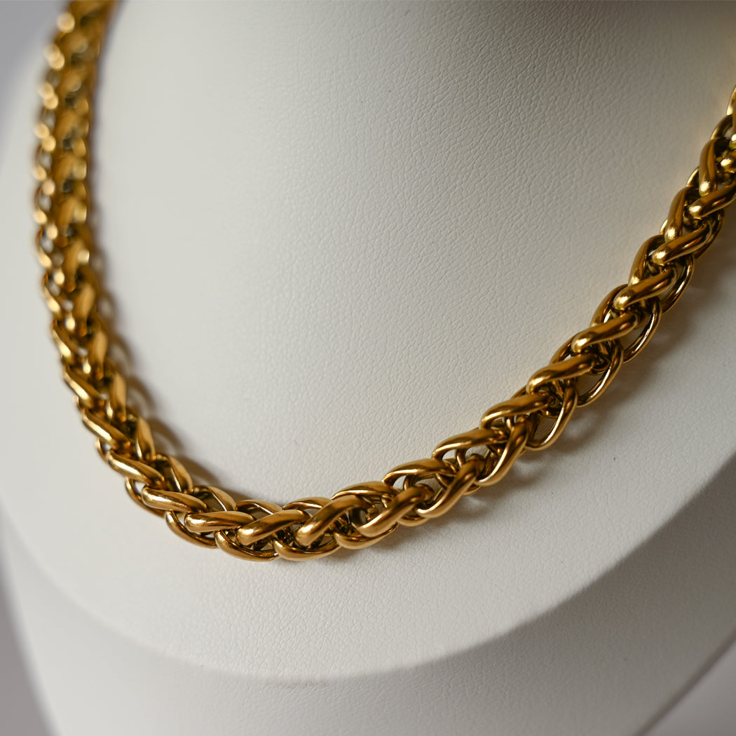 Cuban Link Necklace & Matching Bracelet Set, 316L Stainless Steel - Necklace Combo