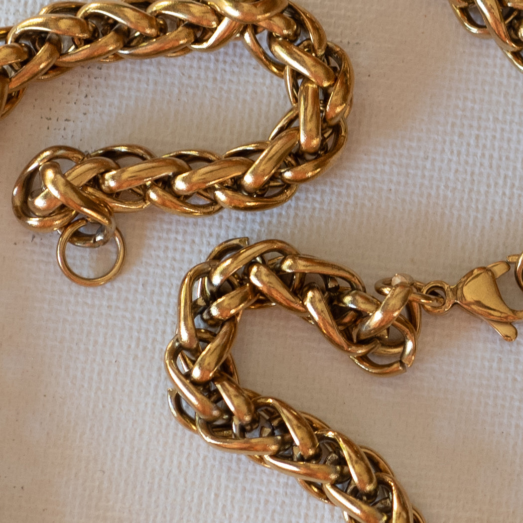 Cuban Link Necklace & Matching Bracelet Set — 316L Stainless Steel - Necklace Combo