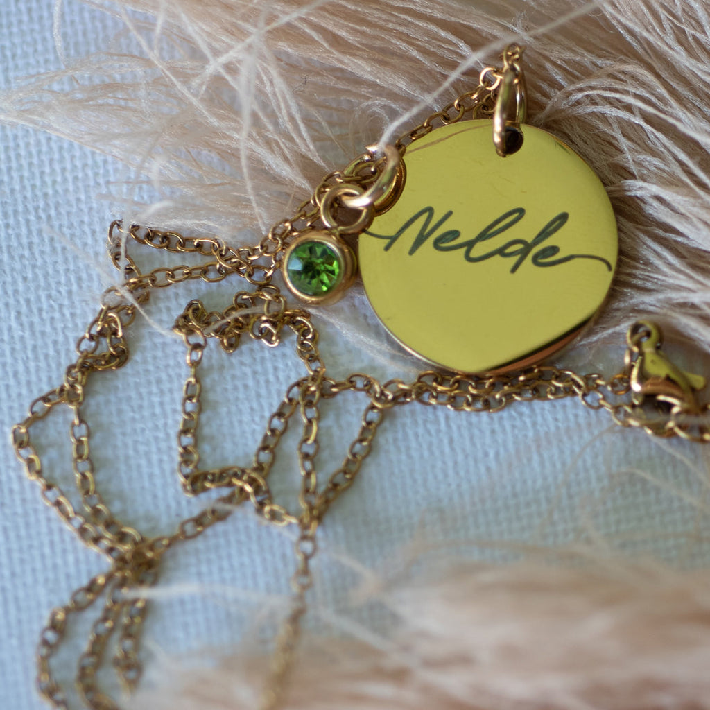 Customizable Birthstone Pendant Necklace — Stainless Steel - Necklace