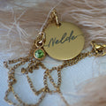 Customizable Birthstone Pendant Necklace — Stainless Steel - Necklace