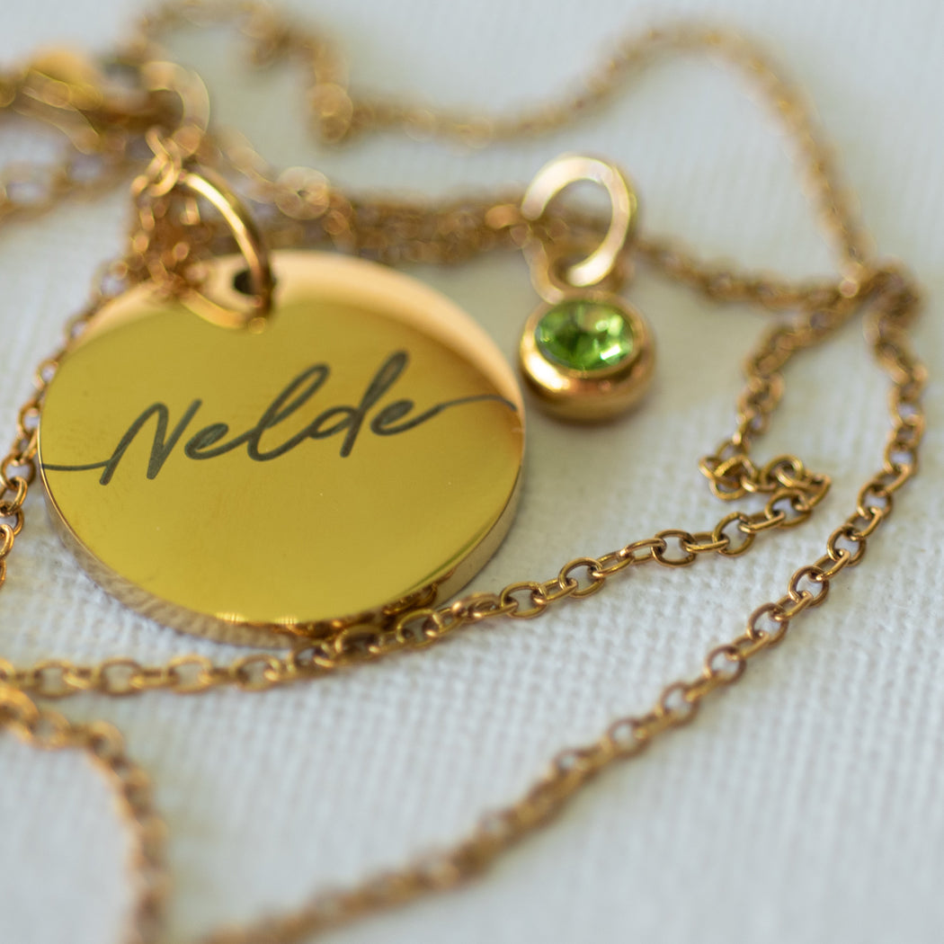 Customizable Birthstone Pendant Necklace — Stainless Steel - Necklace