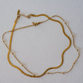 Double Layer Snake Bone Bead Necklace