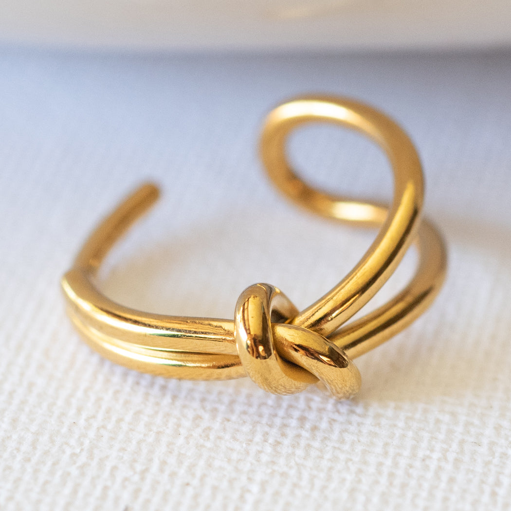 Double Layered Love Knot Ring — 316L Stainless Steel - Rings