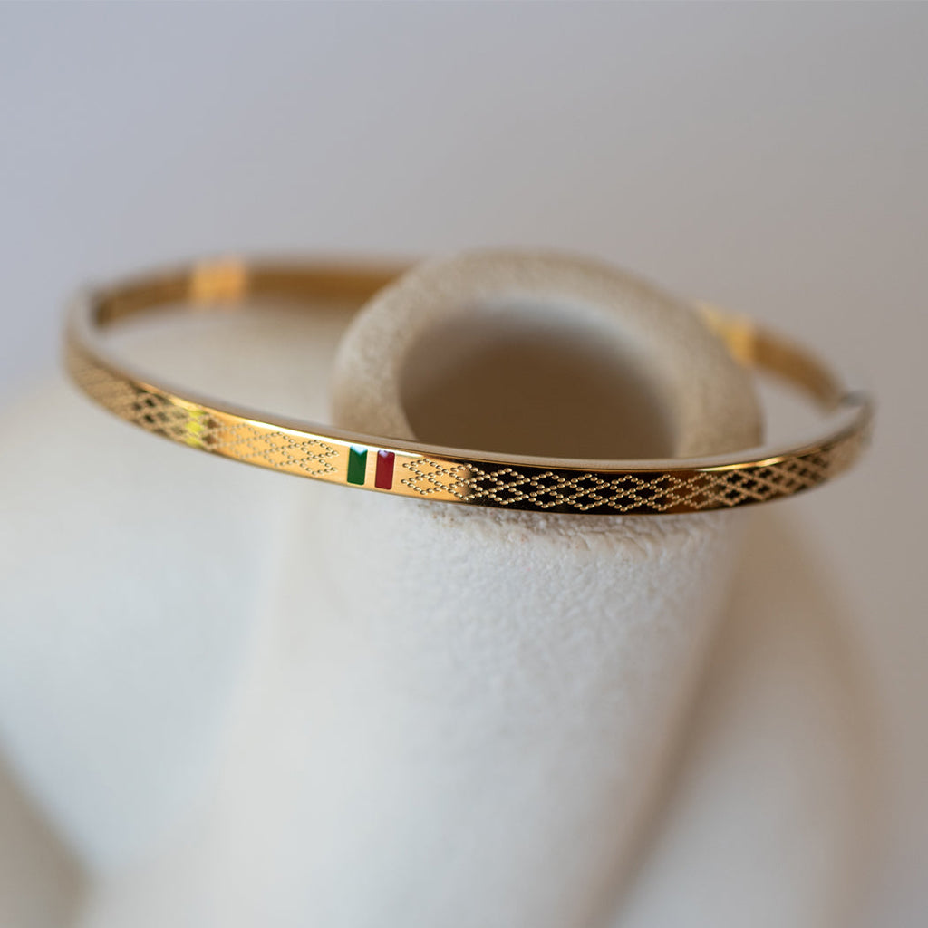Elegant Gucci-Look Cuff Bracelet 4mm - 316 Stainless Steel - Bracelet
