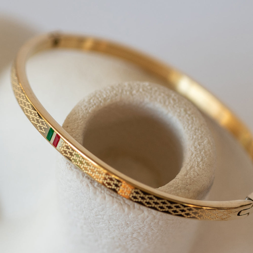 Elegant Gucci-Look Cuff Bracelet 4mm - 316 Stainless Steel - Bracelet