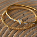 3 Piece Elegant Bangle Set with Accent Rhinestones - Bracelet