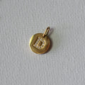 Elegant Rhinestone-Embellished Alphabet Disc Pendant - B - Pendant
