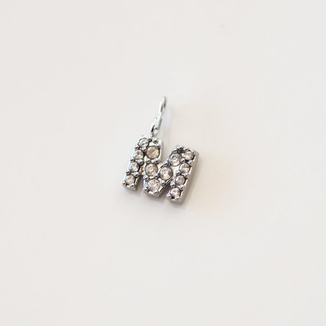 English Letters & Numbers Zirconia Pendant Charm — 316 Stainless Steel - Charm