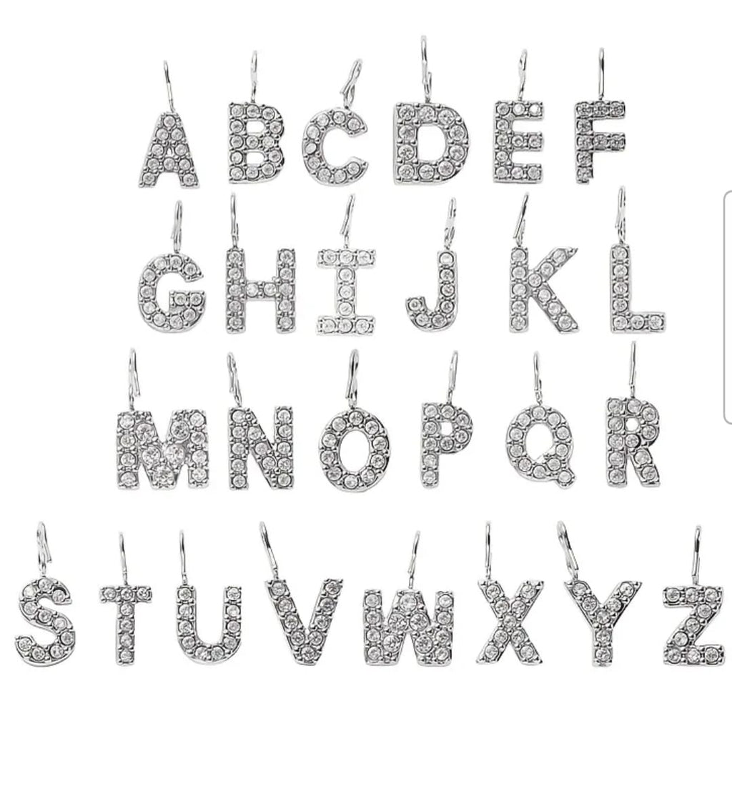 English Letters & Numbers Zirconia Pendant Charm, 316 Stainless Steel - Charm