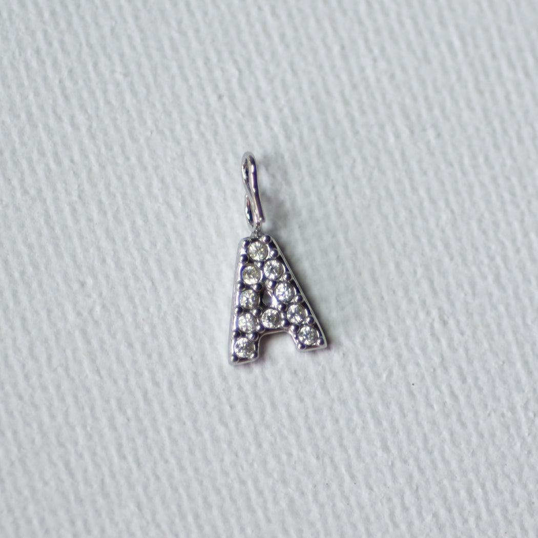English Letters & Numbers Zirconia Pendant Charm — 316 Stainless Steel - Charm