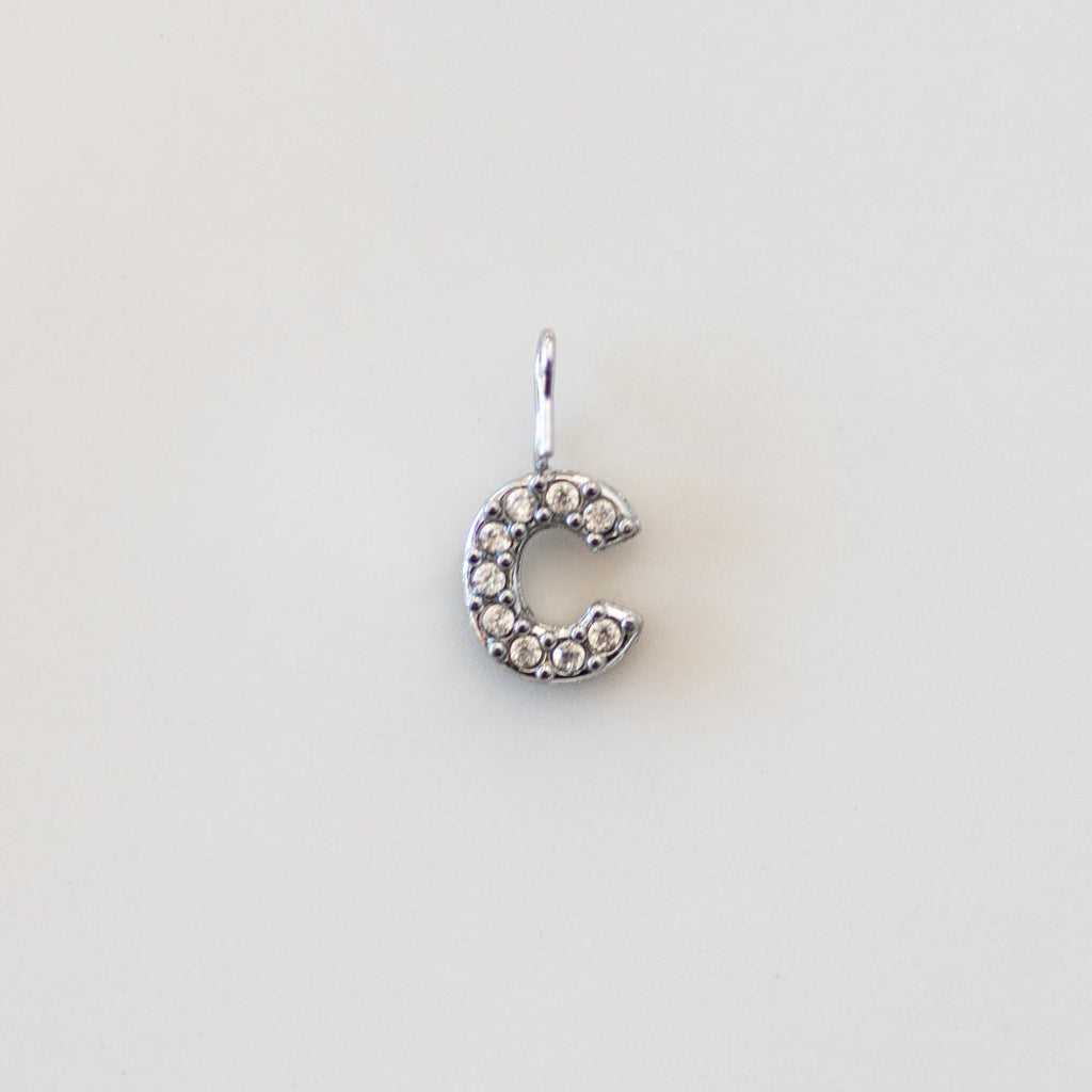 English Letters & Numbers Zirconia Pendant Charm — 316 Stainless Steel - Charm