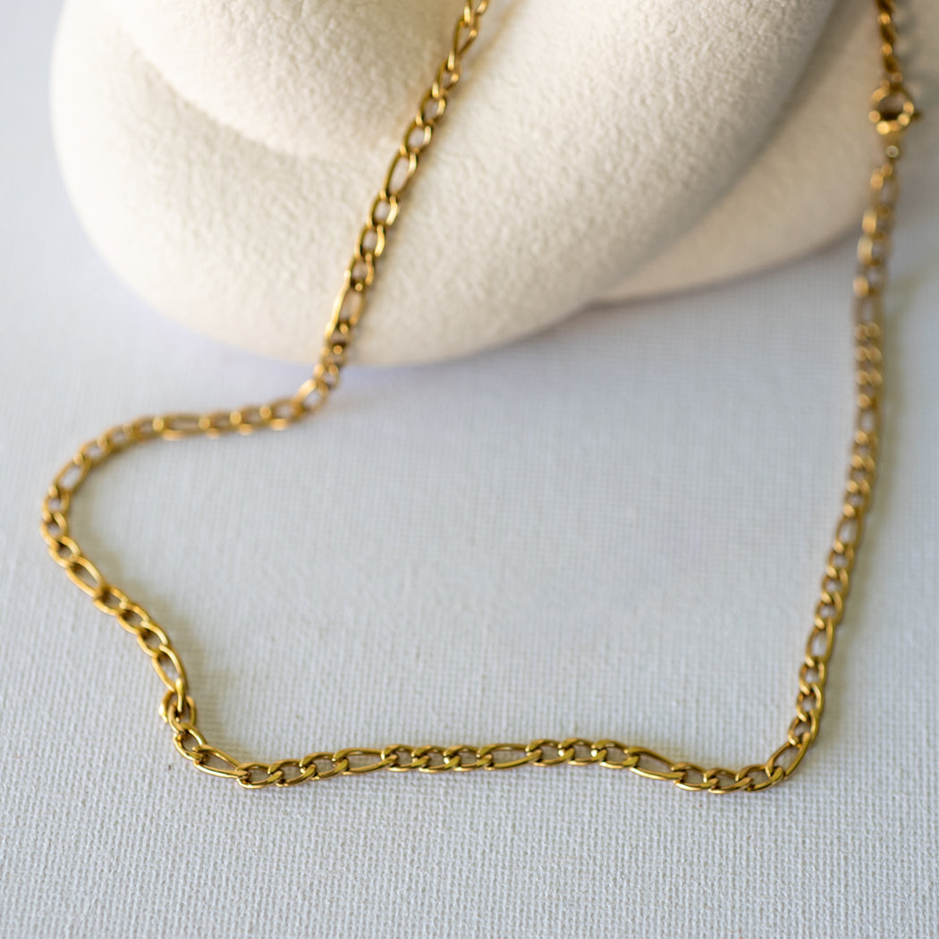 Figaro Vintage Design Necklace – 316L Stainless Steel Chain - 45 - Necklace