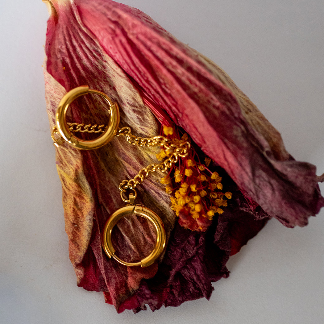 Double Hoop Tassel Earrings