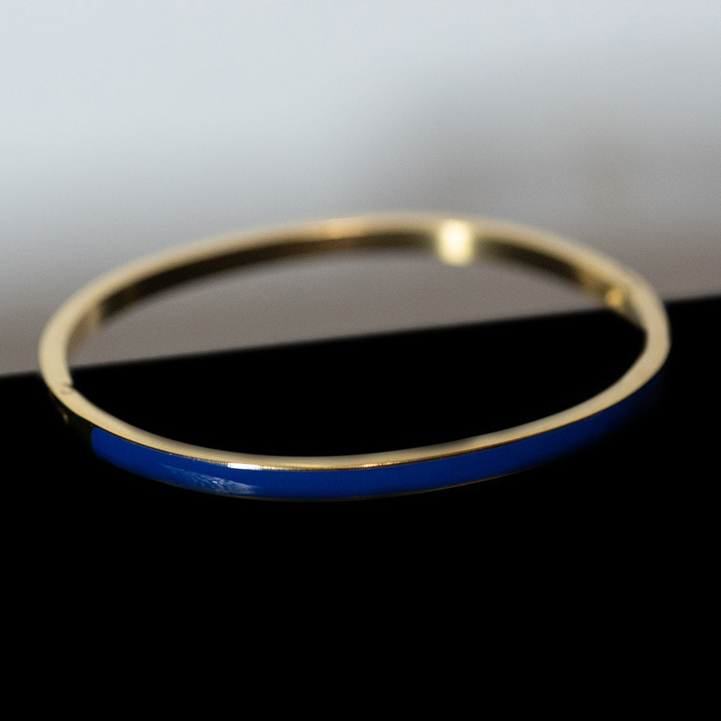 Blue Enamel Clasp Bracelet