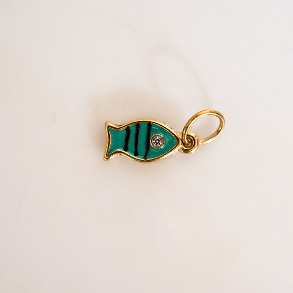 Boho Green Fish Charm