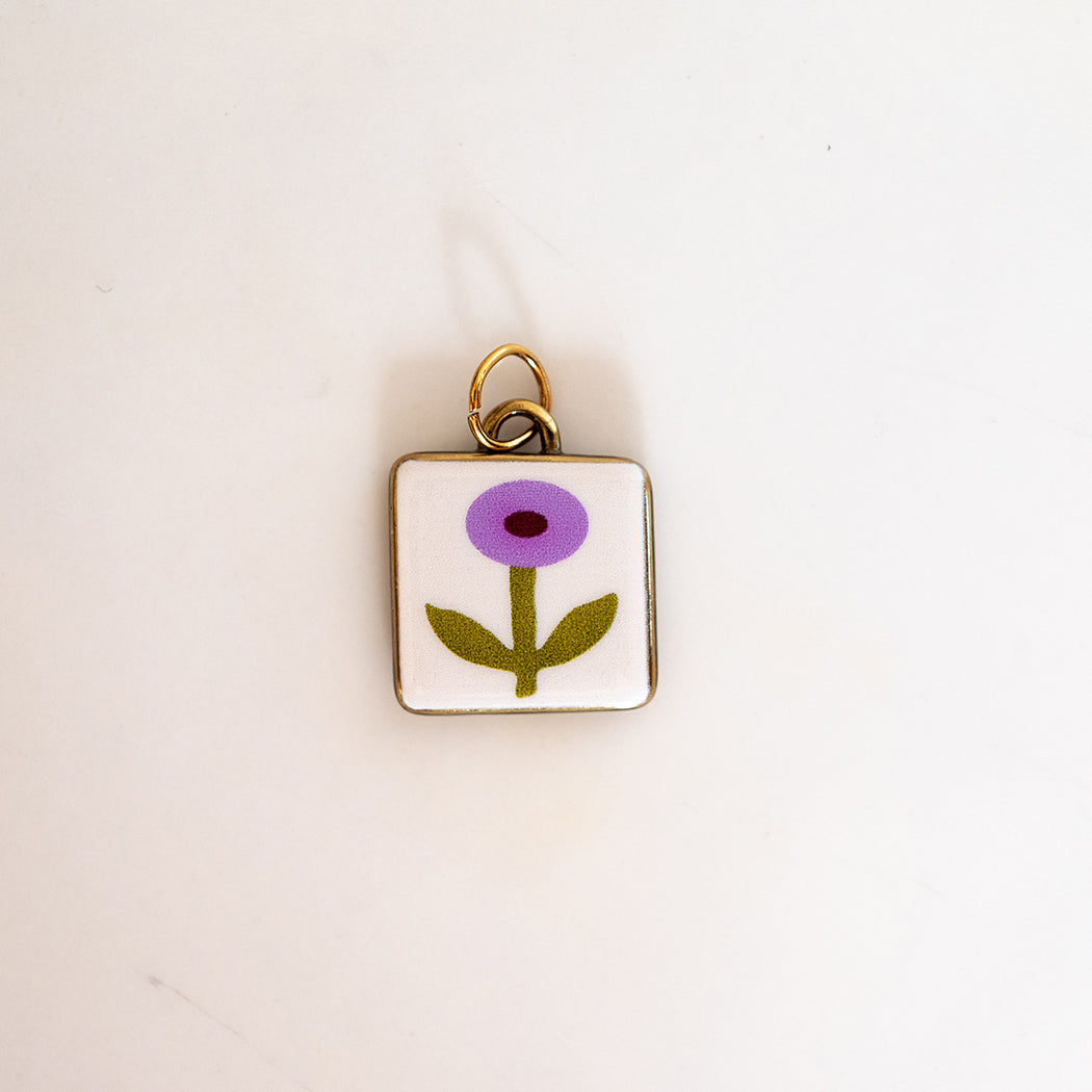 Boho Enamel Painted Flower Charm