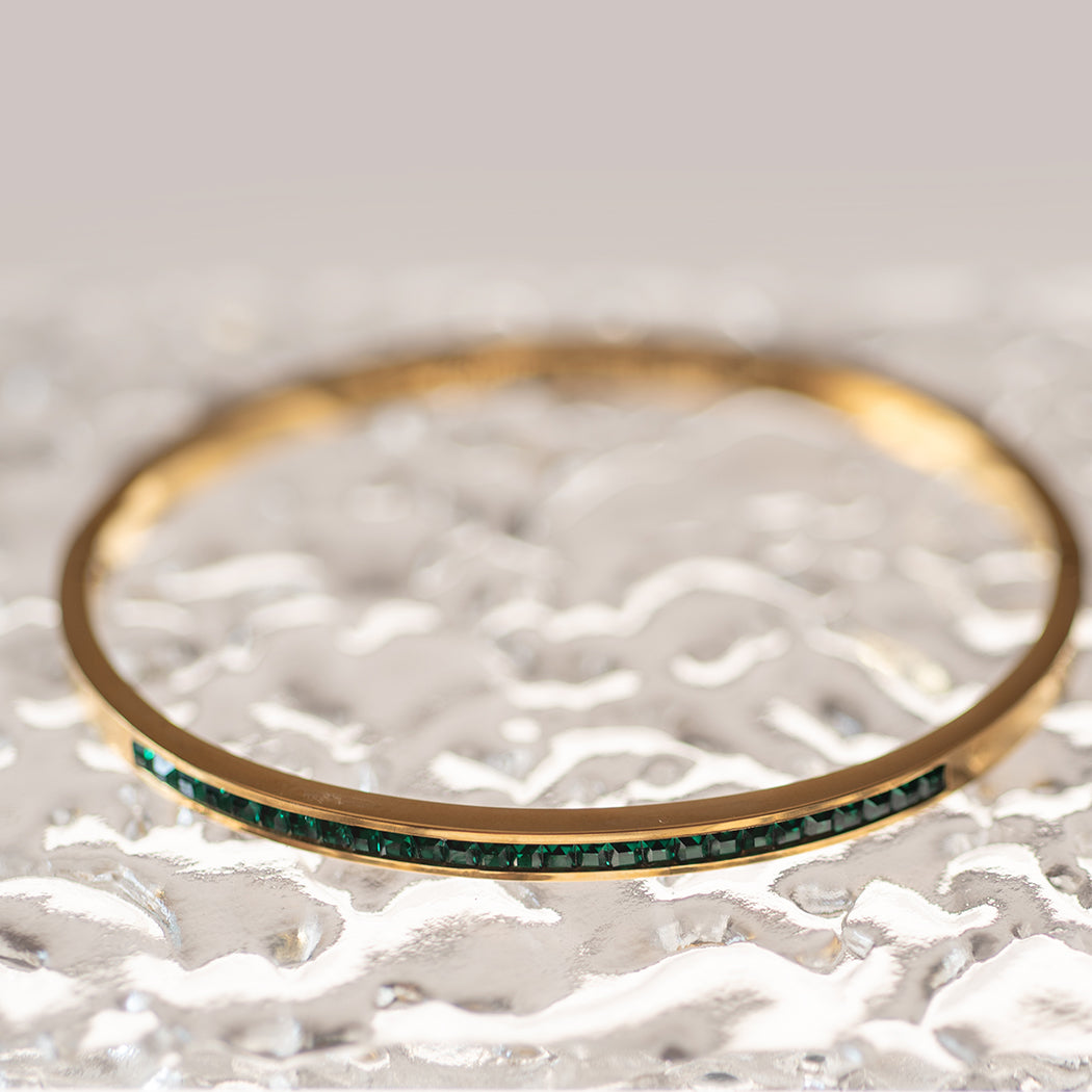 Emerald in-Lay Clasp Bracelet