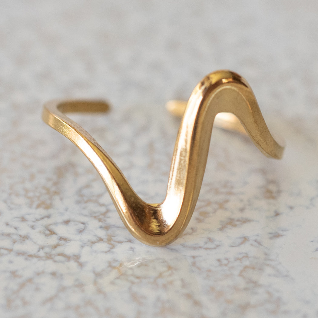 Gold Open Adjustable Ring— 316L Stainless Steel - Rings