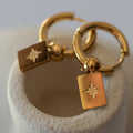 Gold Pendant Square Star Earrings — 316L Stainless Steel - Earrings