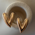 Golden Heart Stud Earrings — 316L Stainless Steel - Earrings