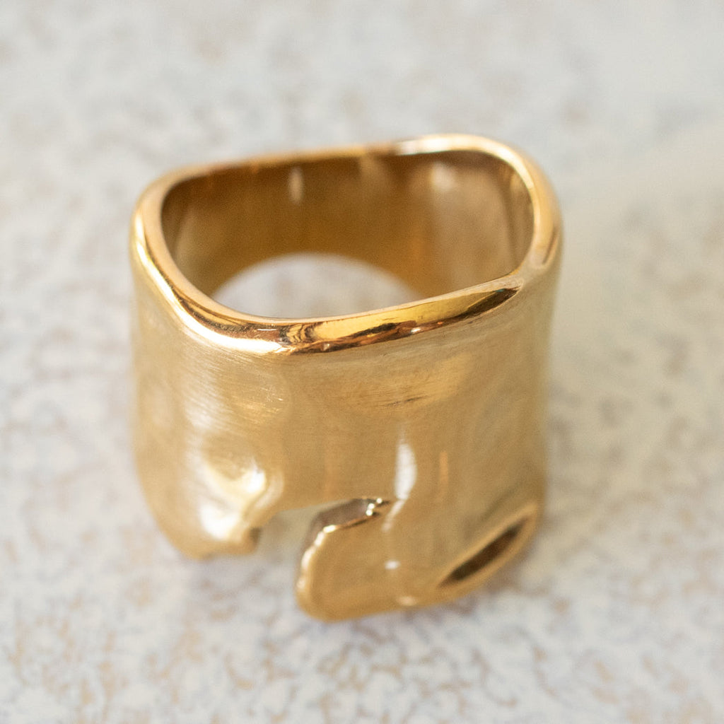 Irregular Gold Band Ring — 316L Stainless Steel - Rings
