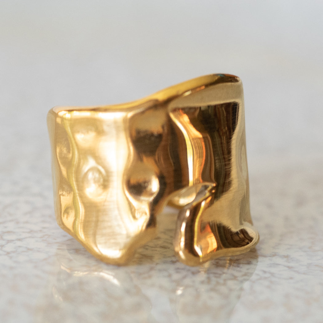 Irregular Gold Band Ring — 316L Stainless Steel - Rings