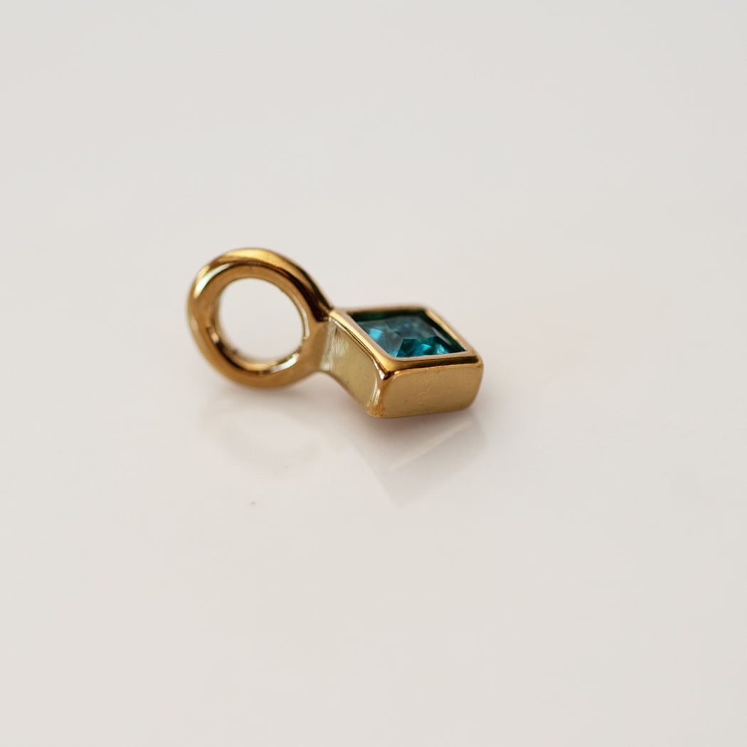 March Boho Birthstone Charm - Aquamarine