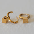Minimalist Square Pendant Earrings — 316L Stainless Steel - Earrings
