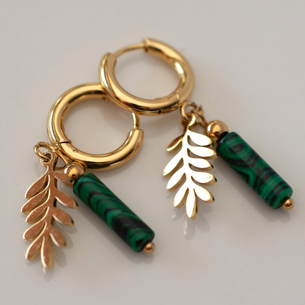 Natural Stone Drop Earrings 316 Stainless Steel - Earrings