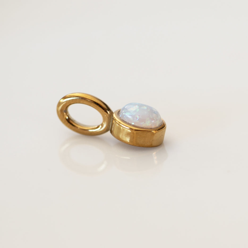 October Boho Birthstone Charm - Opal