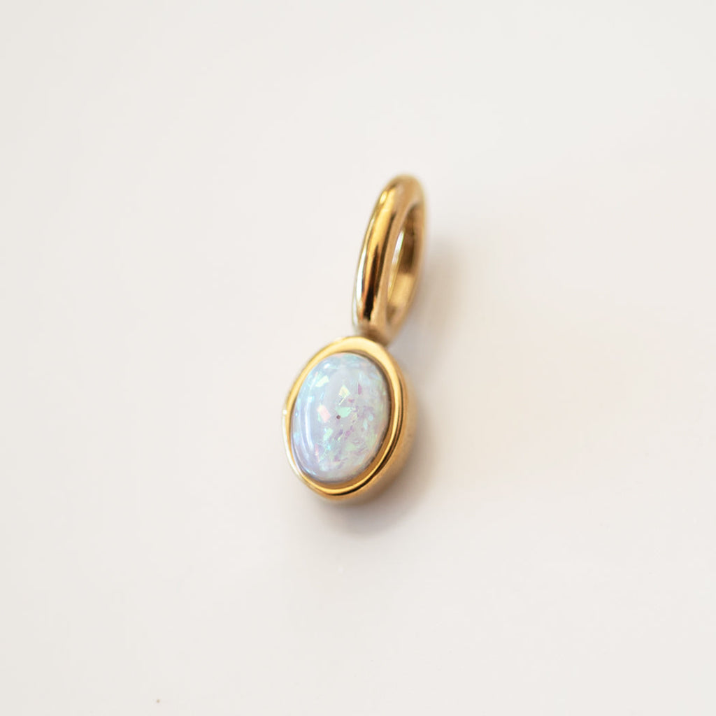 October Boho Birthstone Charm - Opal