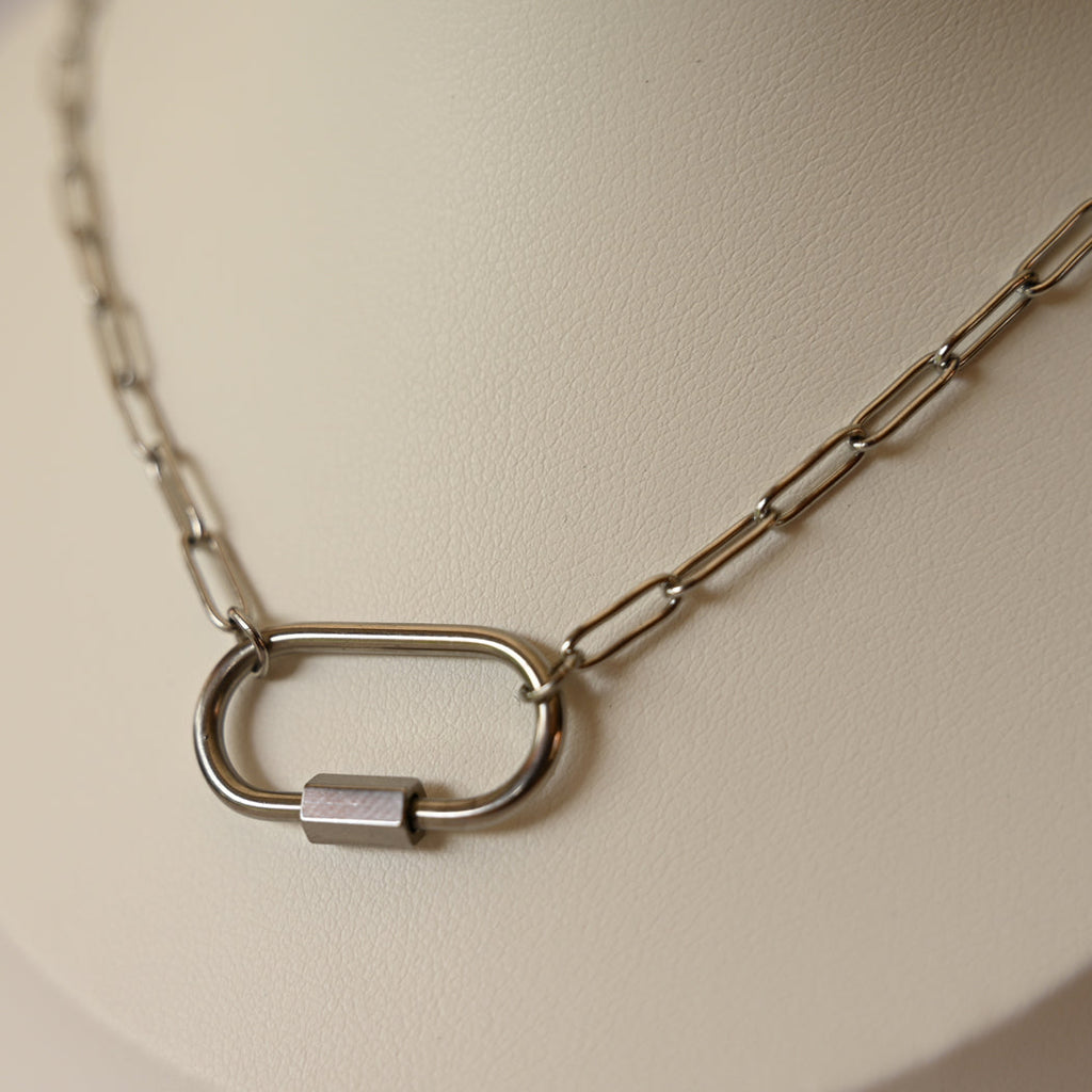 Paper Clip Buckle Chain – Customisable Stainless Steel Necklace - Necklace
