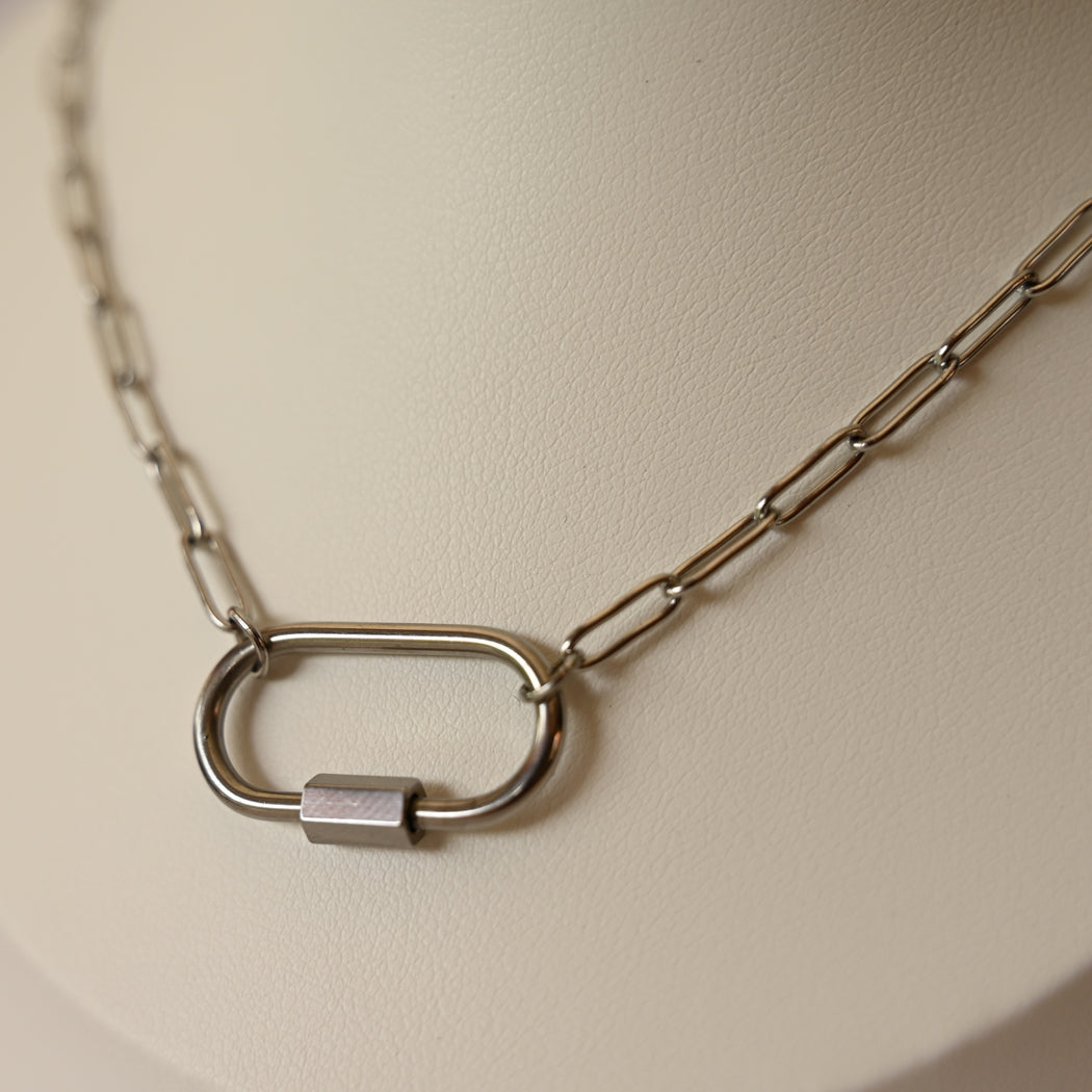 Paper Clip Buckle Chain – Customisable Stainless Steel Necklace - Necklace