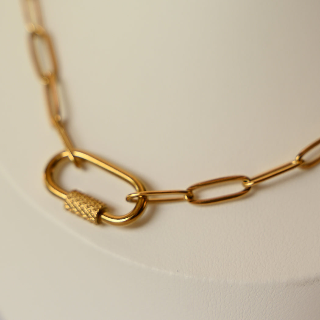 Paper Clip Buckle Chain – Customisable Stainless Steel Necklace - Necklace