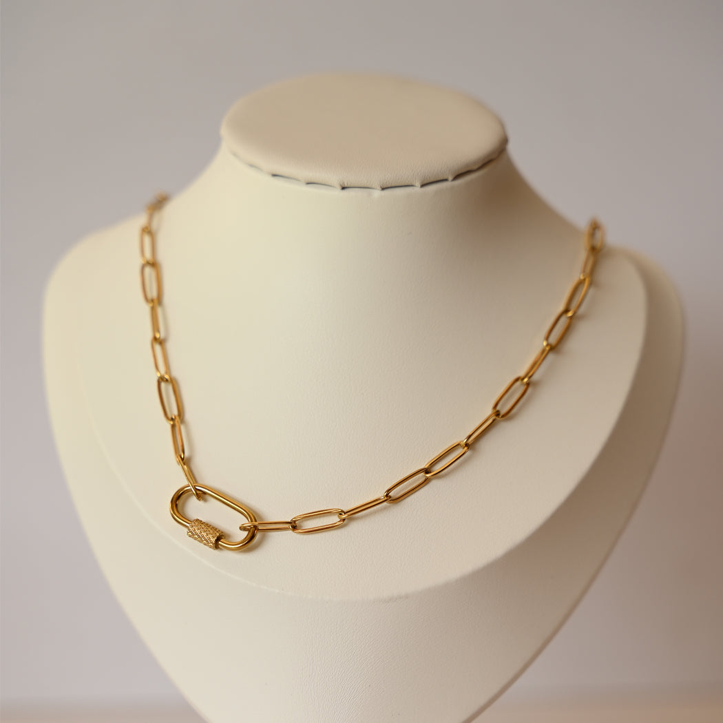 Paper Clip Buckle Chain – Customisable Stainless Steel Necklace - Necklace