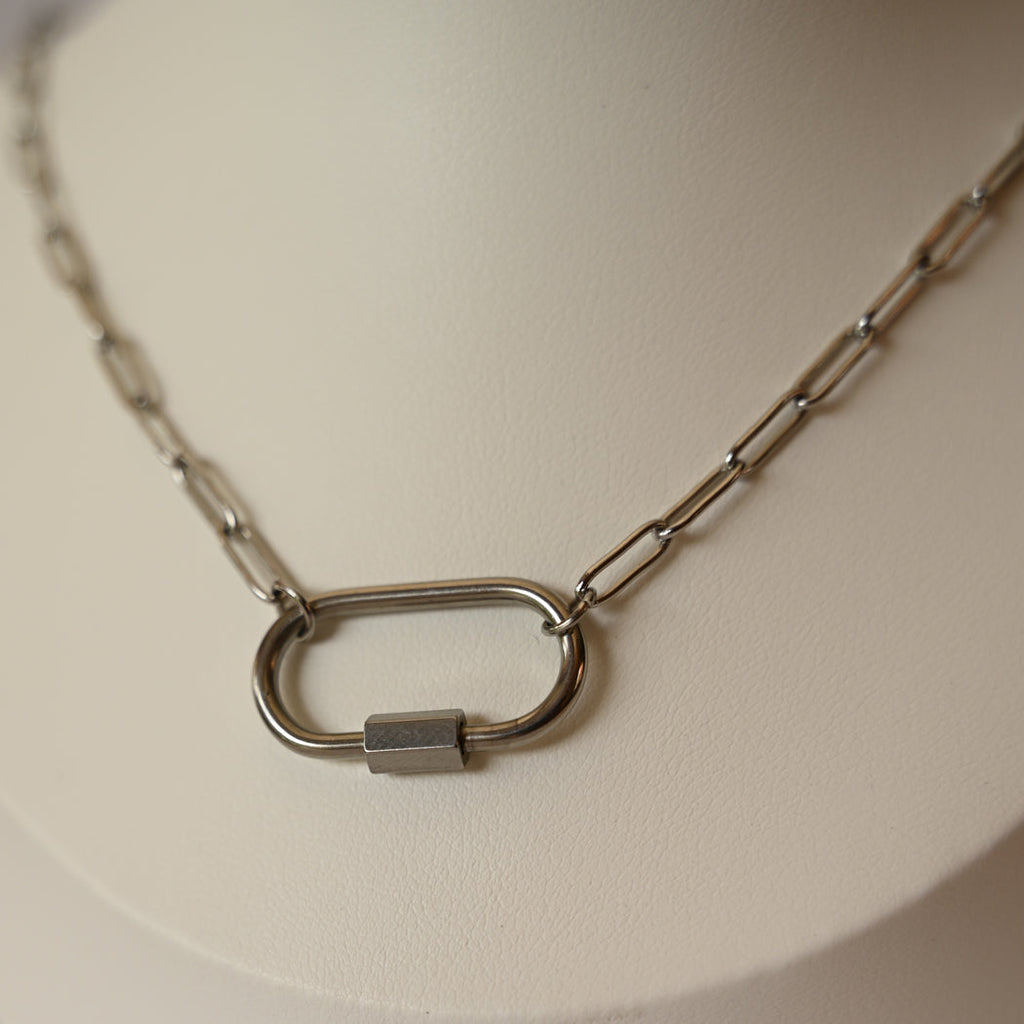 Paper Clip Buckle Chain – Customisable Stainless Steel Necklace - Necklace