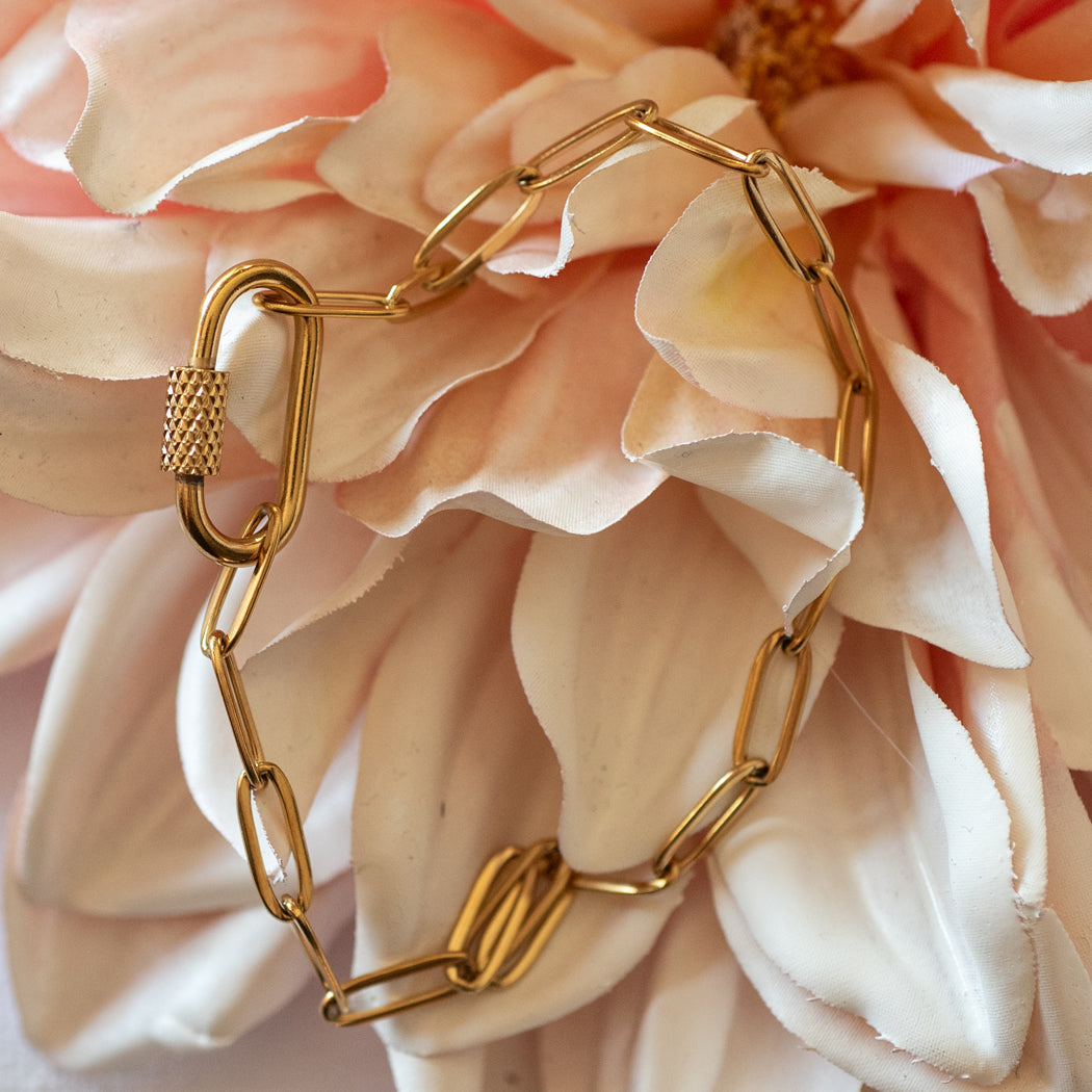 Paperclip Carabiner Charm bracelet