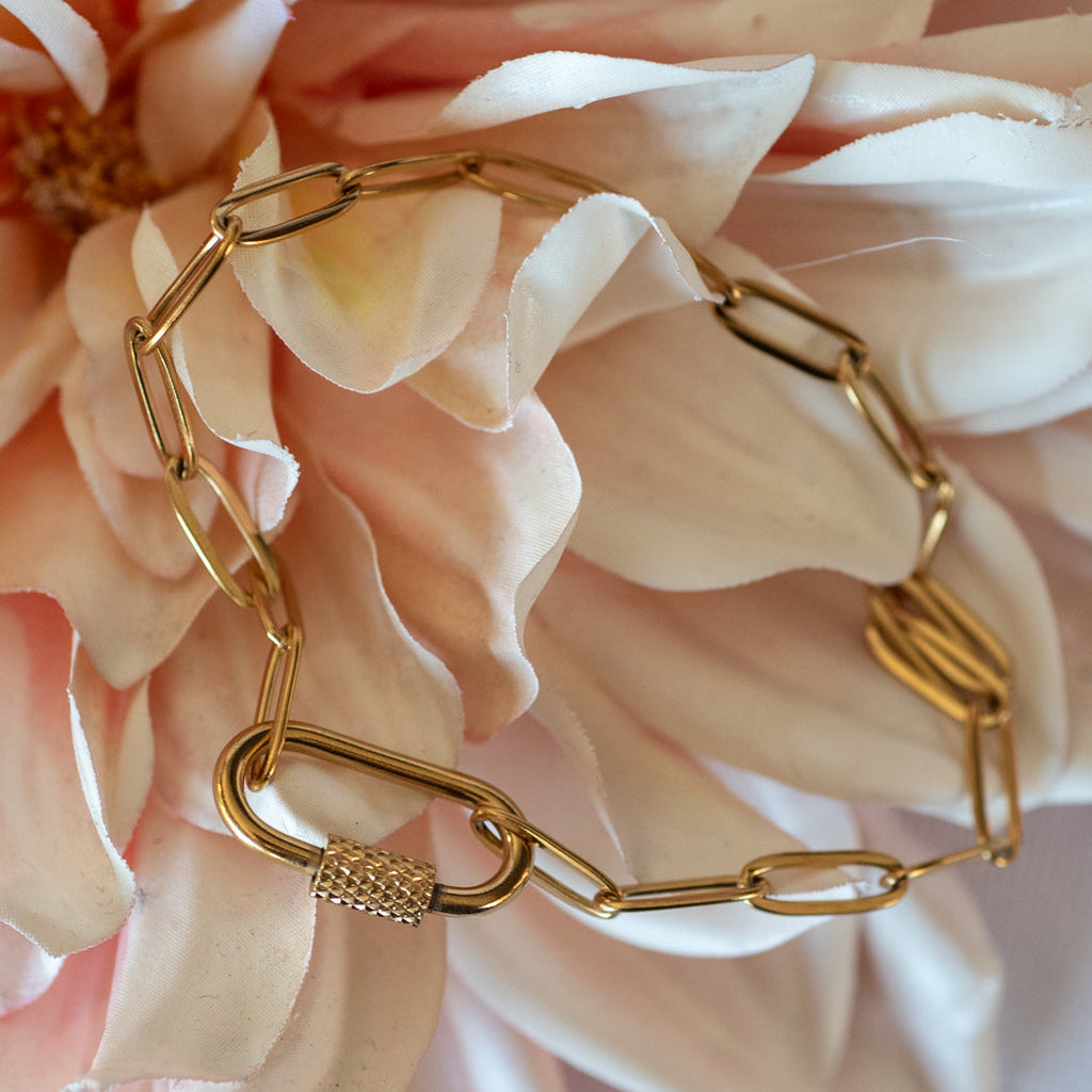 Paperclip Carabiner Charm bracelet