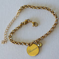 Personalized Gucci Chain Bracelet with Name & Birthstone Pendant — 316L Stainless Steel - Bracelet