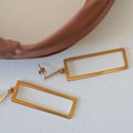 Rectangle Hollow Stud Earrings — 316L Stainless Steel - Earrings