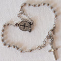 Religious Charm & Hanging Cross Bracelet — 316L Stainless Steel - Bracelet