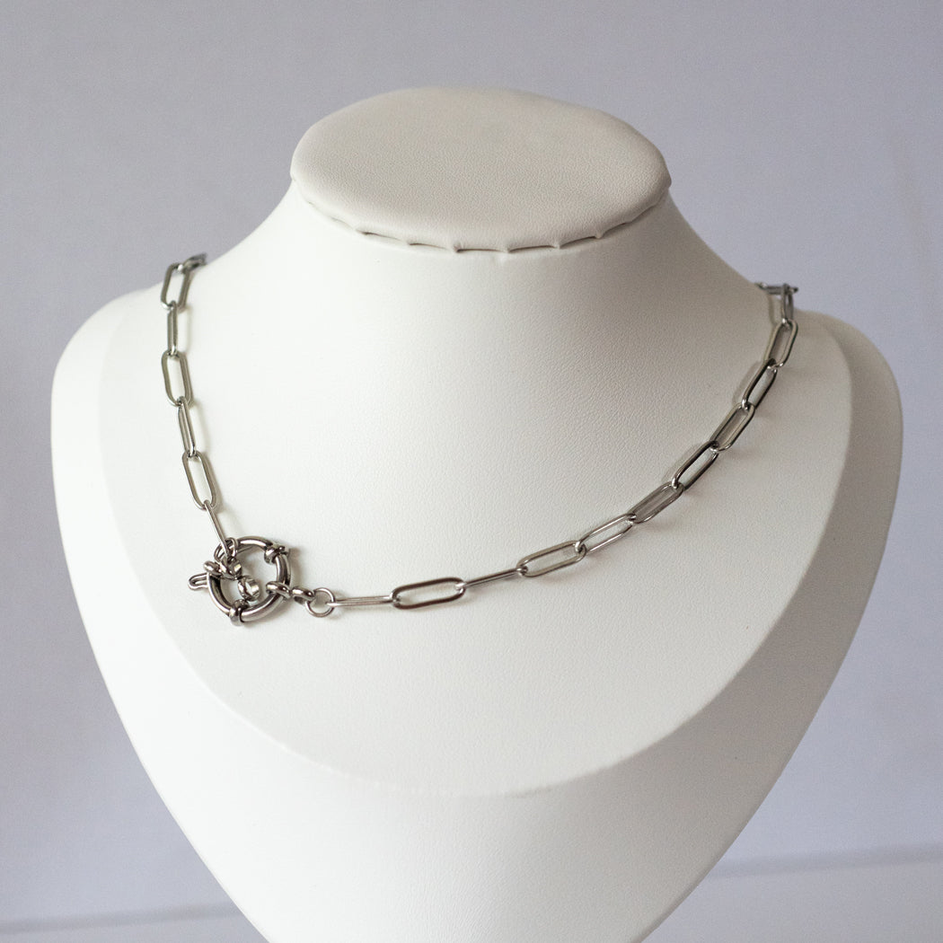 Spring Clasp Paper Clip Necklace – Customisable Stainless Steel Jewellery - Necklace