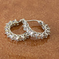 Square Cubic Hoop Earrings — Stainless Steel - Earrings