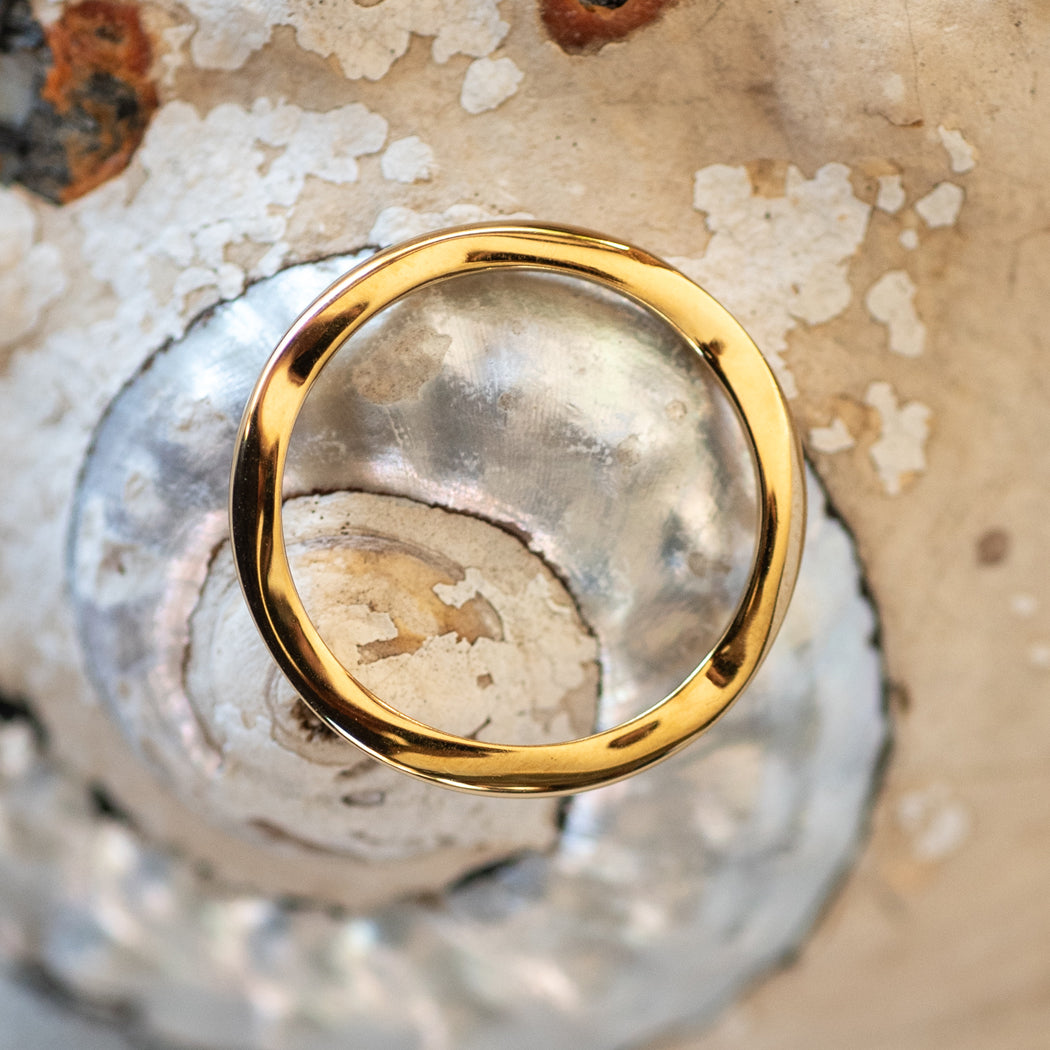 Thin Ring with Smooth Wavy Design, 316L Stainless Steel - Rings