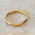 Thin Ring with Smooth Wavy Design — 316L Stainless Steel - Rings