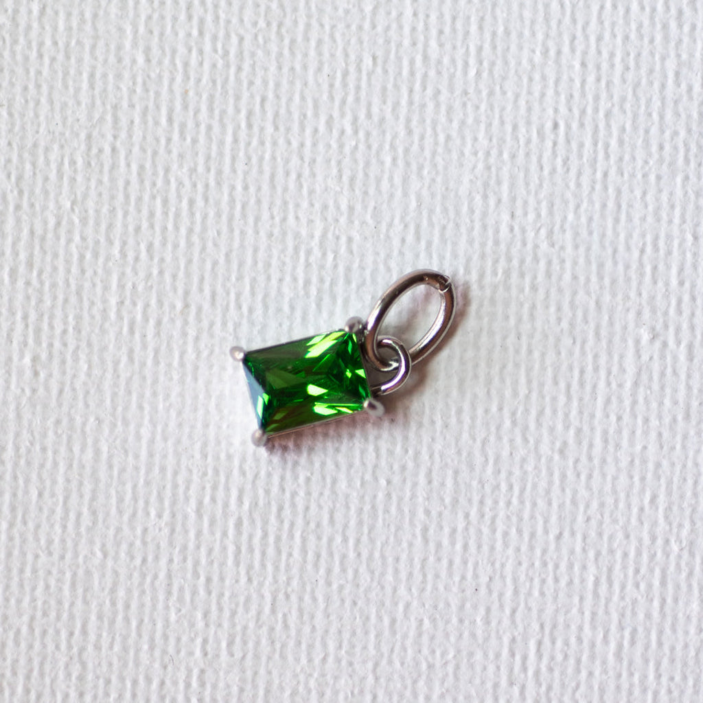 Trendy Exquisite Colourful 4 Claw Square Zirconia Pendant - Charm